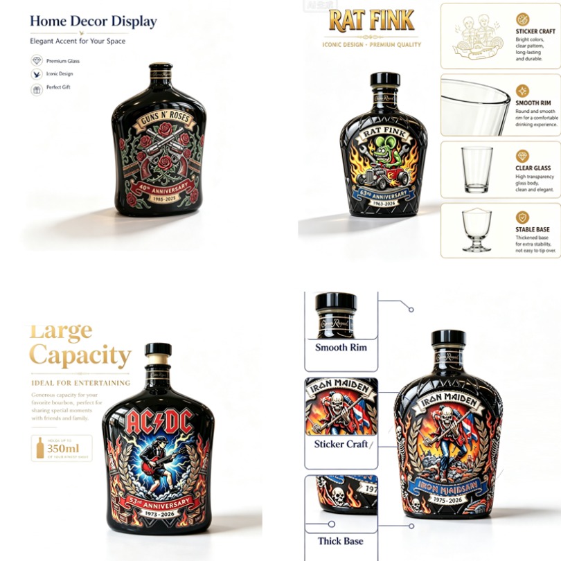 Vintage Collectible Liquor Bottles - ขวดเหล้าวิสกี้ลายหิน ขวดเหล้าวินเทจ ของตกแต่งบาร์และบ้าน ของสะสม ของขวัญสำหรับผู้ที่ชื่นชอบวิสกี้
