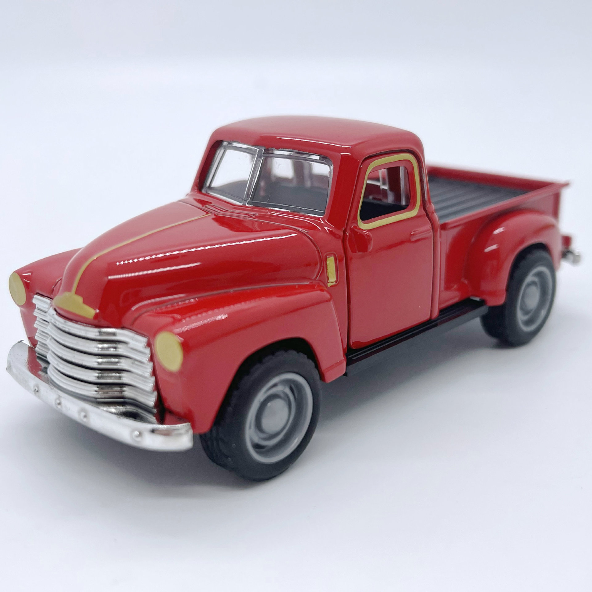 Vintage Collectible Trucks - รถกระบะคลาสสิควินเทจรุ่น 1:43 ของเล่นรถแบบดึงถอยหลัง ดีไซน์เหมือนจริง พร้อมประตูที่เปิดได้ เหมาะสำหรับนักสะสม