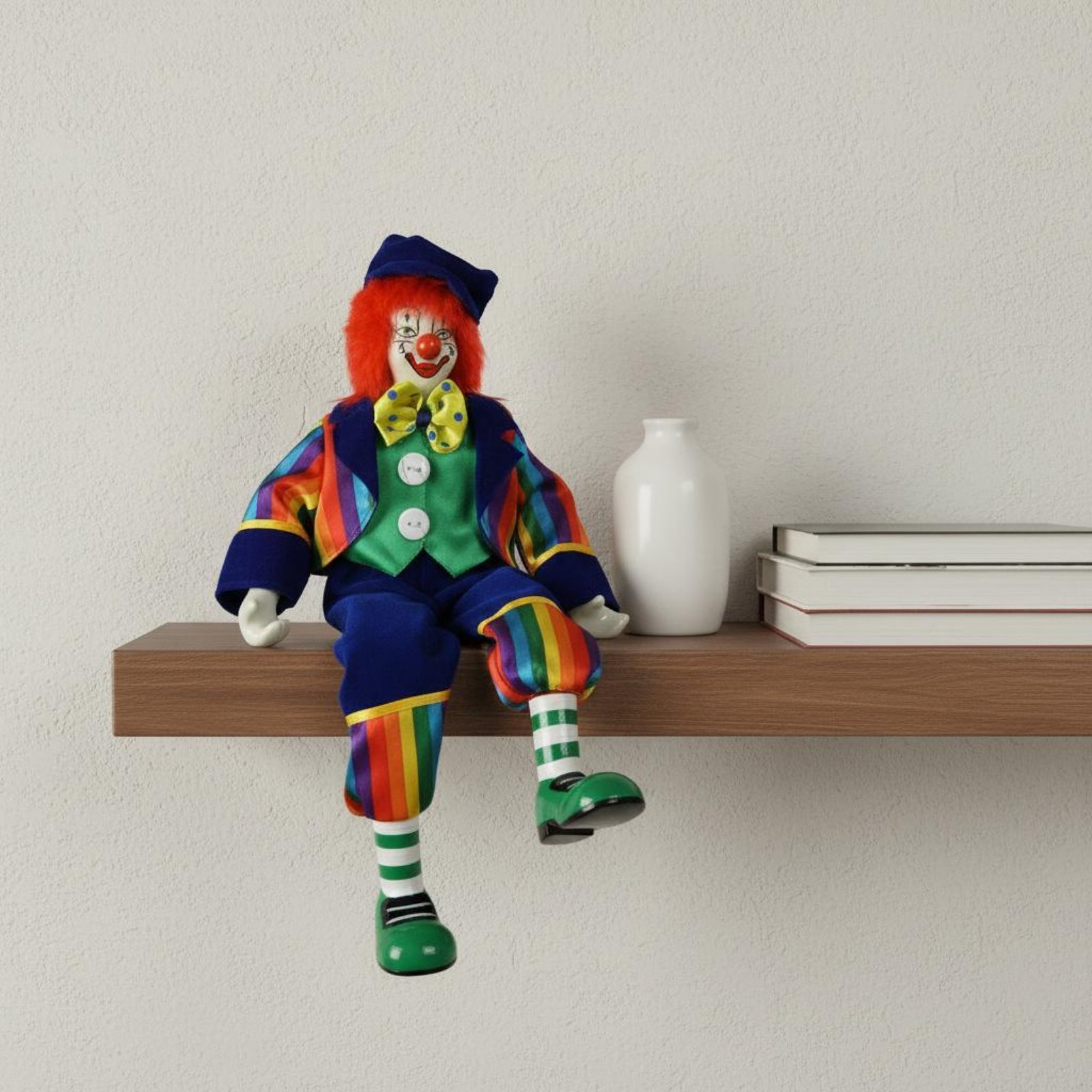 Vintage Collectible Clowns - ตุ๊กตาตัวตลกขาห้อย งานแฮนด์เมด ตุ๊กตาตัวตลกพอร์ซเลน ตุ๊กตาตัวตลกนั่ง ของสะสมตกแต่งบ้าน ดีไซน์วินเทจ
