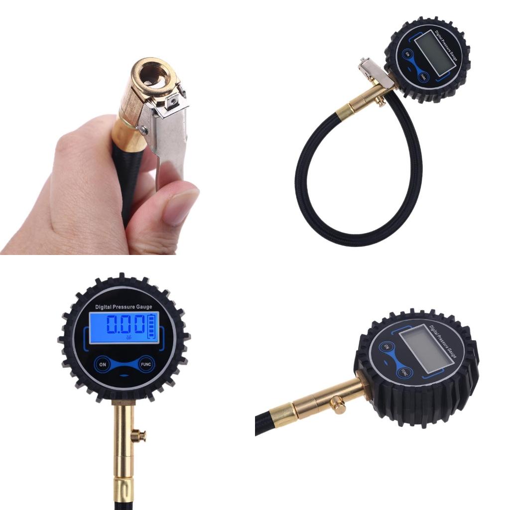 Analog Meter Gauge - เกจวัดแรงดันลมยางพร้อม Quick Clip Air Chuck ภาวะเงินฝืดสำหรับรถบรรทุกรถยนต์