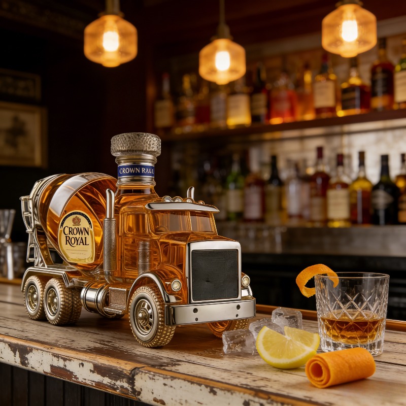 Vintage Collectible Liquor Bottles - ขวดเหล้าดีไซน์รถบรรทุกวินเทจ แก้วใส สำหรับสะสม ตกแต่งบ้านและมุมพักผ่อนของผู้ชาย ของขวัญสุดพิเศษสำหรับคนรักรถบรรทุก