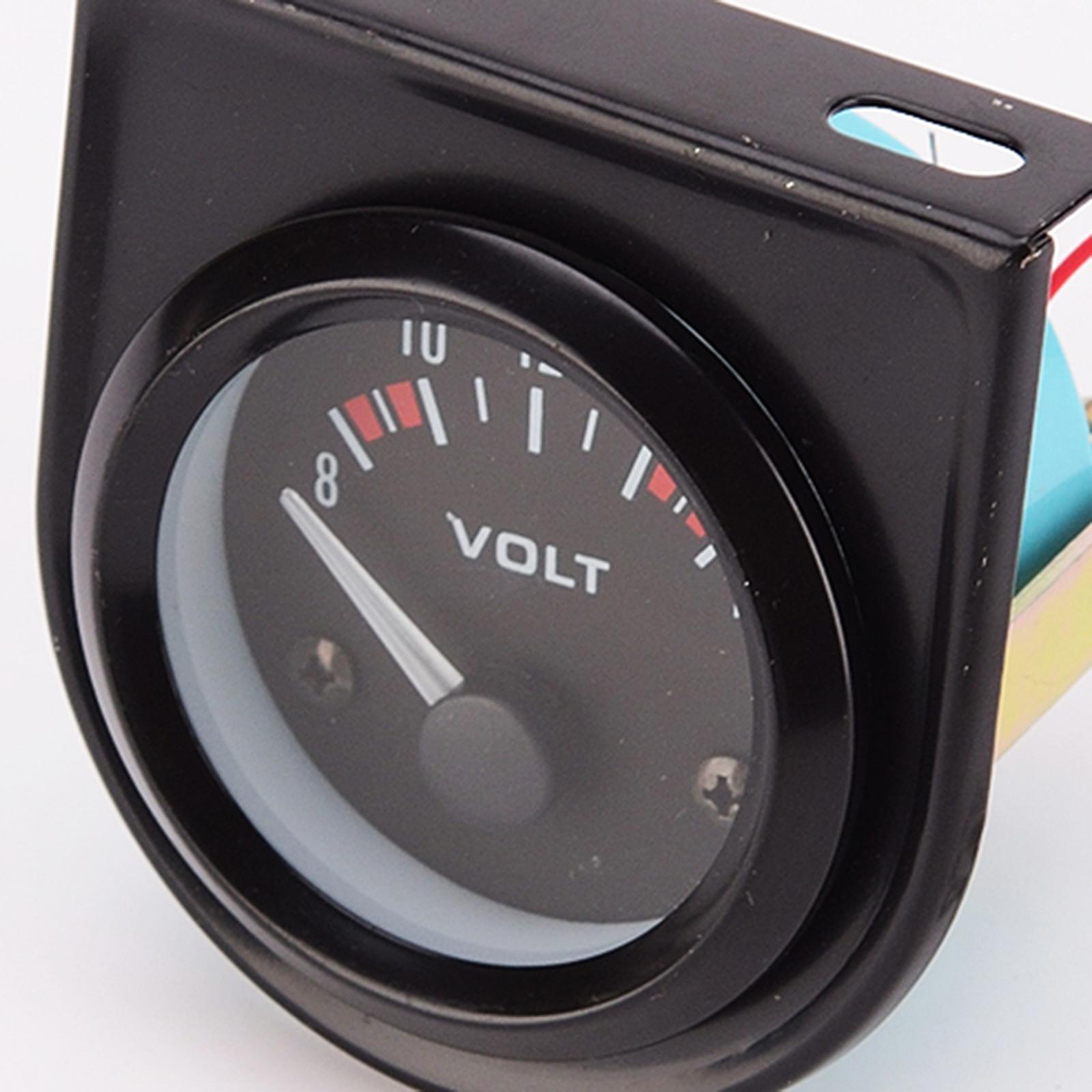 Analog Meter Gauge - มิเตอร์วัดแรงดันไฟฟ้ารถยนต์แบบแอนะล็อก ขนาด 52 มม. ตัวเรือนสแตนเลส ช่วงแรงดัน