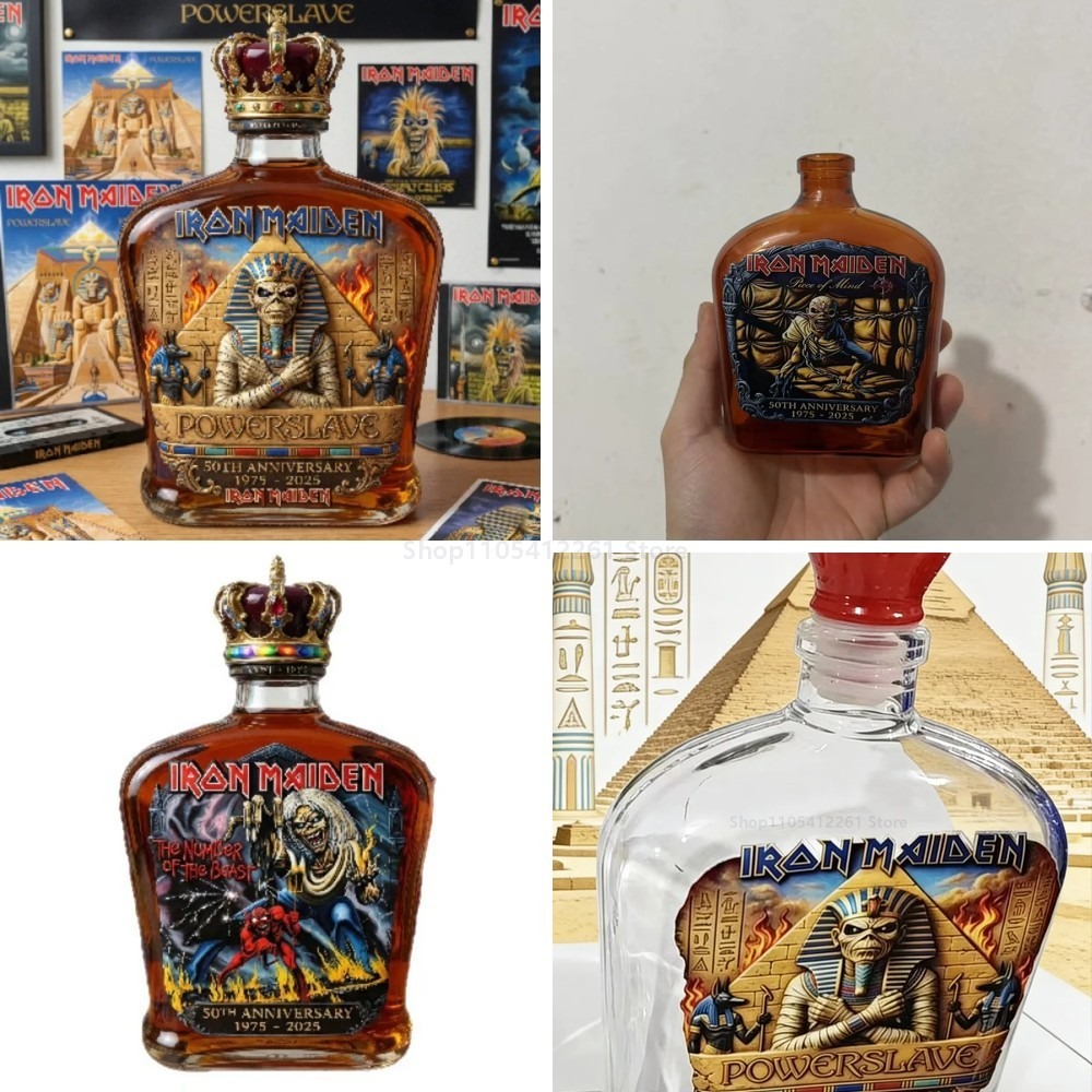 Vintage Collectible Liquor Bottles - ขวดเหล้ารูปปั้นมัมมี่สไตล์วินเทจ, ขวดแก้ววิสกี้ดีไซน์สร้างสรรค์สำหรับสะสมบูร์บอง, ของตกแต่งบาร์ที่ไม่เหมือนใคร