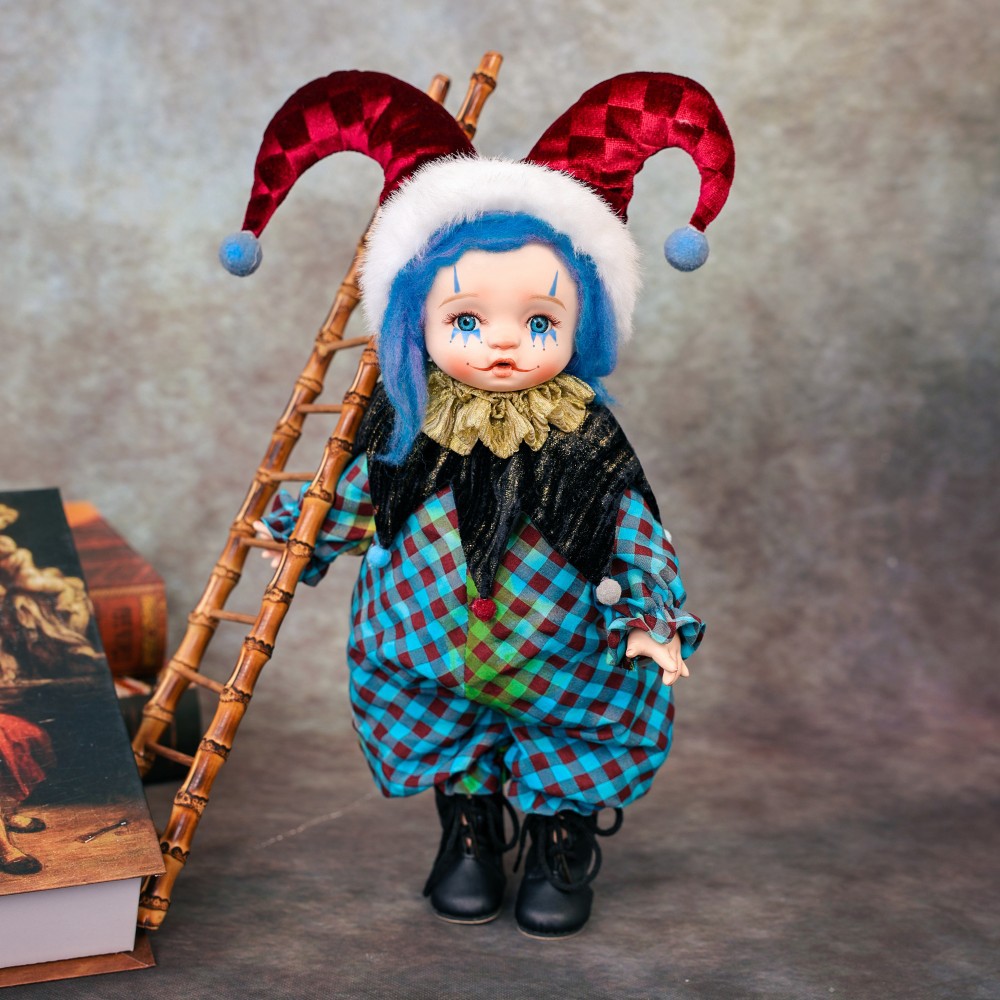 Vintage Collectible Clowns - ของขวัญวันฮาโลวีน ตุ๊กตาตัวตลกเซรามิกขนาด 14 นิ้ว ของสะสมวินเทจ ของตกแต่ง