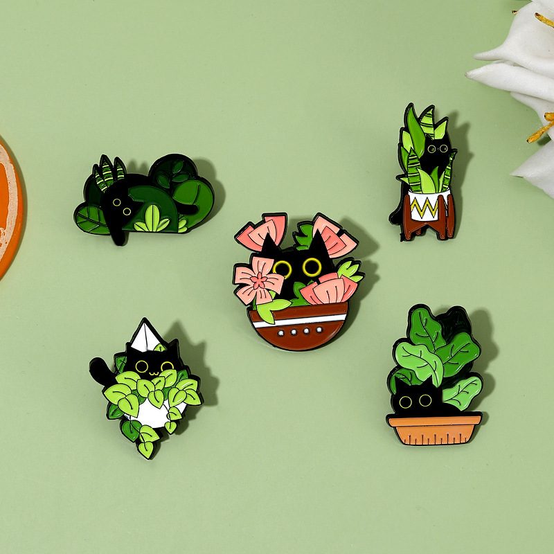 น่ารัก Black Cat คอลเลกชันพืชก - Vintage Collectible Pins บทวิจารณ์และราคา