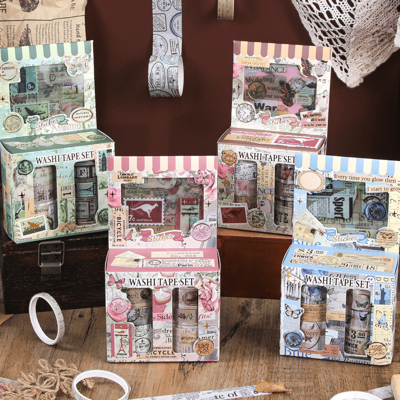 ชุดเทปวาชิลายแสตมป์ผีเสื้อสไตล - Vintage Collectible Stamps บทวิจารณ์และราคา