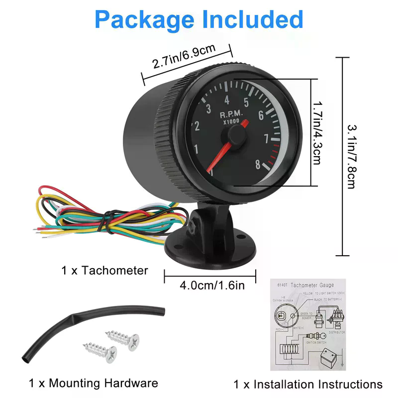 มาตรวัดรอบเครื่องยนต์รถยนต์ขนา - Analog Meter Gauge บทวิจารณ์และราคา