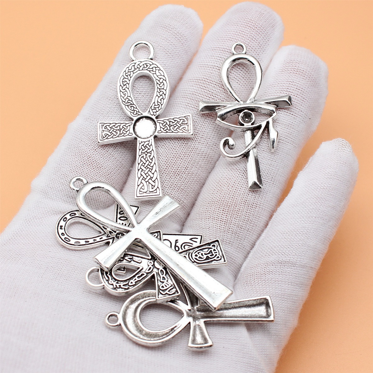 6ชิ้นกุญแจสีเงินโบราณของชีวิตค - Vintage Collectible Jewelry บทวิจารณ์และราคา