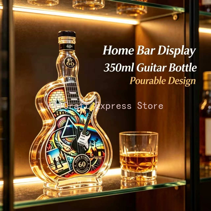 ขวดแก้วใส่เหล้าลายกีตาร์ร็อกสไ - Vintage Collectible Liquor Bottles บทวิจารณ์และราคา