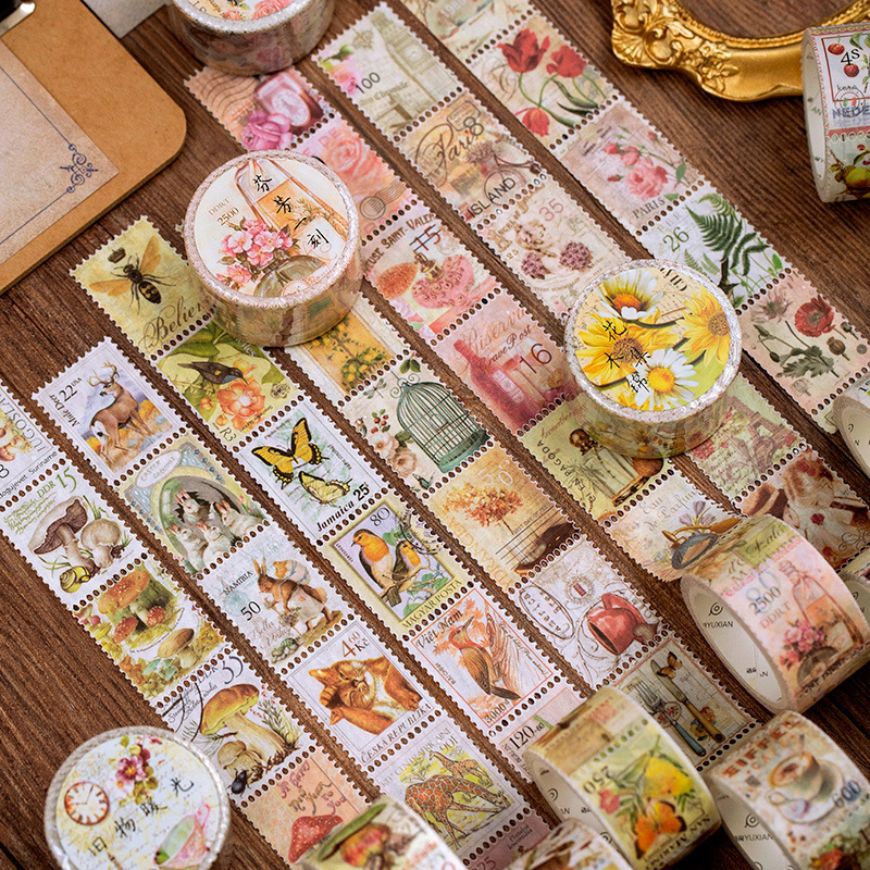 1ชิ้น/1ล็อตเทปกาวตกแต่งแบบย้อน - Vintage Collectible Stamps บทวิจารณ์และราคา