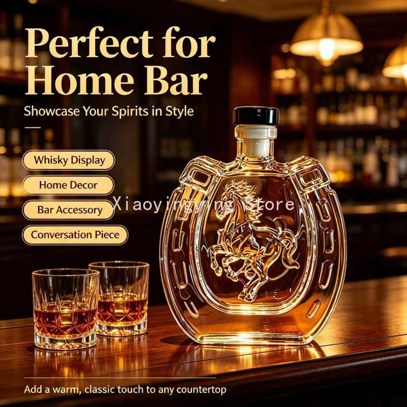 ขวดเหล้าแก้วลายนูนรูปม้าทรงเกื - Vintage Collectible Liquor Bottles บทวิจารณ์และราคา